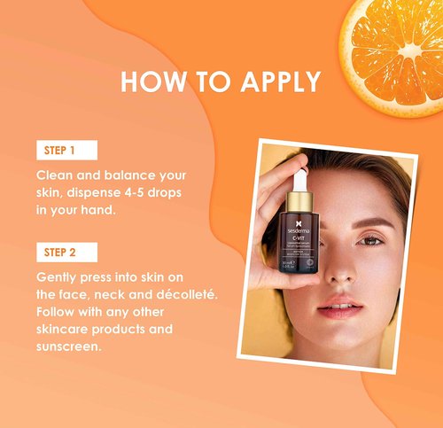 Sesderma C-VIT Radiance Serum with Vitamin C, Brightens, Hydrates & Fights Signs of Aging, Antioxidant Formula, 1.0 fl oz