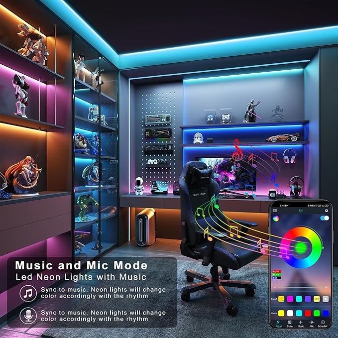 Led Lights for Bedroom 200FT Music Sync Color Changing Led Strip Lights with Remote and App Control, RGB Led Light Strip DIY Design Led Lights for Room, Christmas Decor, Gaming Accessories (2*100FT)