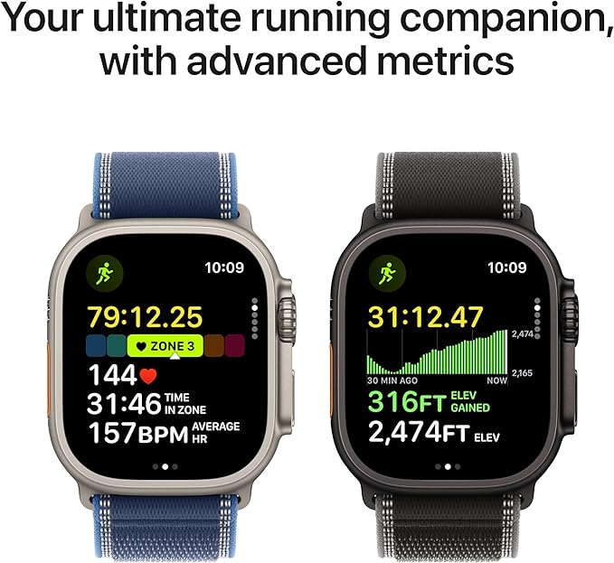 Apple Watch Ultra 3 [GPS + Cellular 49mm] Running & Multisport Smartwatch w/ Rugged Titanium Case w/ Natural Titanium Milanese Loop - L w/ AppleCare+ (2 years)
