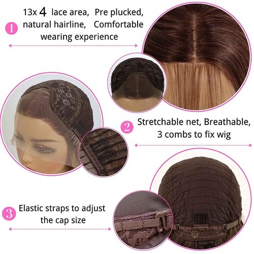 MACA BAKA Highlight Ash Blonde Lace Front Wig 13x4 13x6 Lace Frontal wig