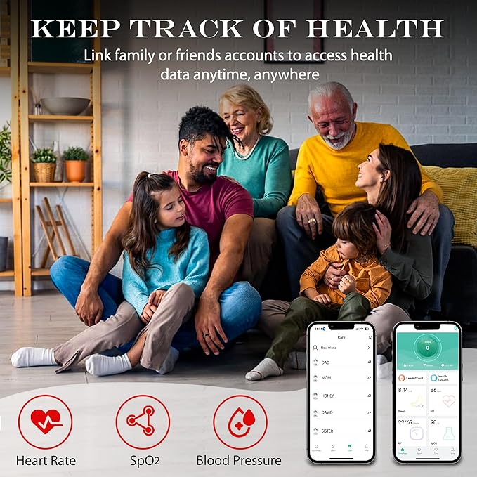Smart Health Ring for Women Men Fitness Tracker with Heart Rate, Blood Oxygen, Blood Pressure, Sleep Monitoring, Step Counting, Light Gray 13#