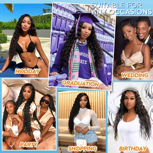 Deep Wave Lace Front Wigs Human Hair Deep Curly Human Hair Wig 13x4 Hd Transparent Frontal Wigs 200% Density Glueless Wigs Curly Wave Wig for Women Pre Plucked with Baby Hair Natural Color(18 Inch)