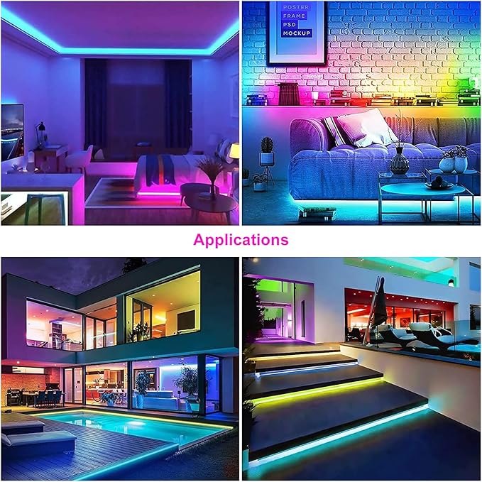 16.4FT WS2812B 5V LED Strip Lights 150 Individual Addressable RGB IC 5050SMD LEDs - Flexible White PCB IP67-30LEDs/m MagicRGB Dream Color for DIY Chasing Color Project (No Power Supply & Controller)