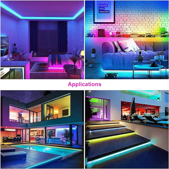16.4FT WS2812B 5V LED Strip Lights 150 Individual Addressable RGB IC 5050SMD LEDs - Flexible Black PCB IP30 - 30LEDs/m MagicRGB Dream Color for DIY Chasing Color Project (No Power Supply & Controller)