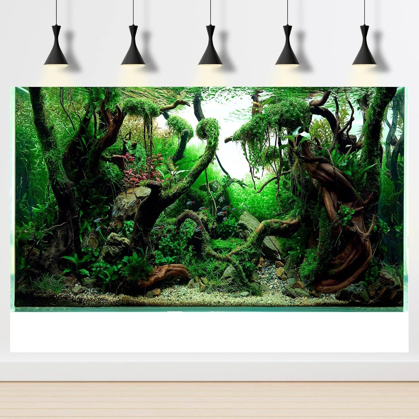 Aquarium Background Underwater Pebble Grass Leaves Aquarium Backdrop Vivid Fresh Green Aquatic Plant Stone River Bed Aquarium Backdrop Deadwood Purple Leaves Tank Background Vinyl 36x24in