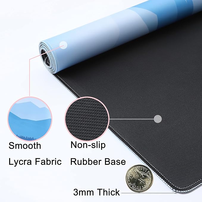 Desk Mat,Large Mouse Pad 35''×15.6'' XXL Extended Mouse Pad Mat Desk Pad with Non-Slip Base Mousepad for Computer,Office,Keyboard and Laptop - Bowtie