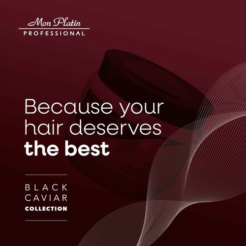 Mon Platin Professional Hair Mask, 500ML - Deep Conditioning for Dry, Colored, Damaged Hair with Black Caviar & Natural Silk Protein, SLS/Salt Free