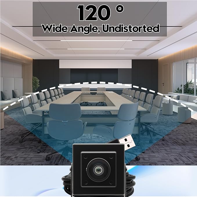 SVPRO 16MP USB Camer, 120° Wide Angle, Distortion-Free Webcam for Computer Laptop, Embedded Video Camera with IMX298 Sensor for Machine Vision, USB2.0 Industrial Camera for 3D Printer