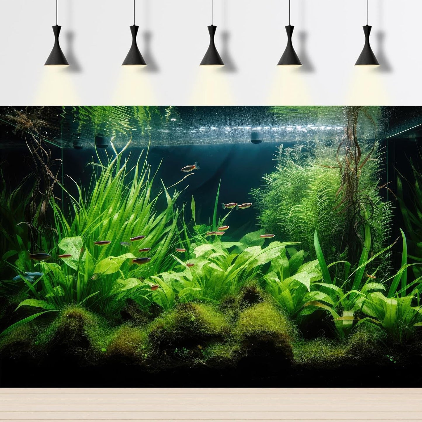 Aquarium Background Diverse Aquatic Plants Seagrasses Terrarium Background Redwood Root Lush Green Underwater Plants Tropical Style Fish Tank Background Under The Sea Aquarium Backdrop Vinyl 24x16in