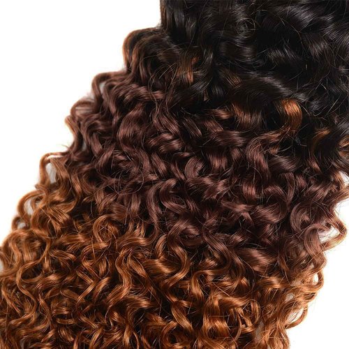 Giginger Bundles Human Hair T1B/4/30 Omber Jerry Curly Human Hair Bundles 26 28 30 Inch Omber Black Chocolate Light Brown Unprocessed Quick Weave Soft Sewn In Hair Extensions for Black Women