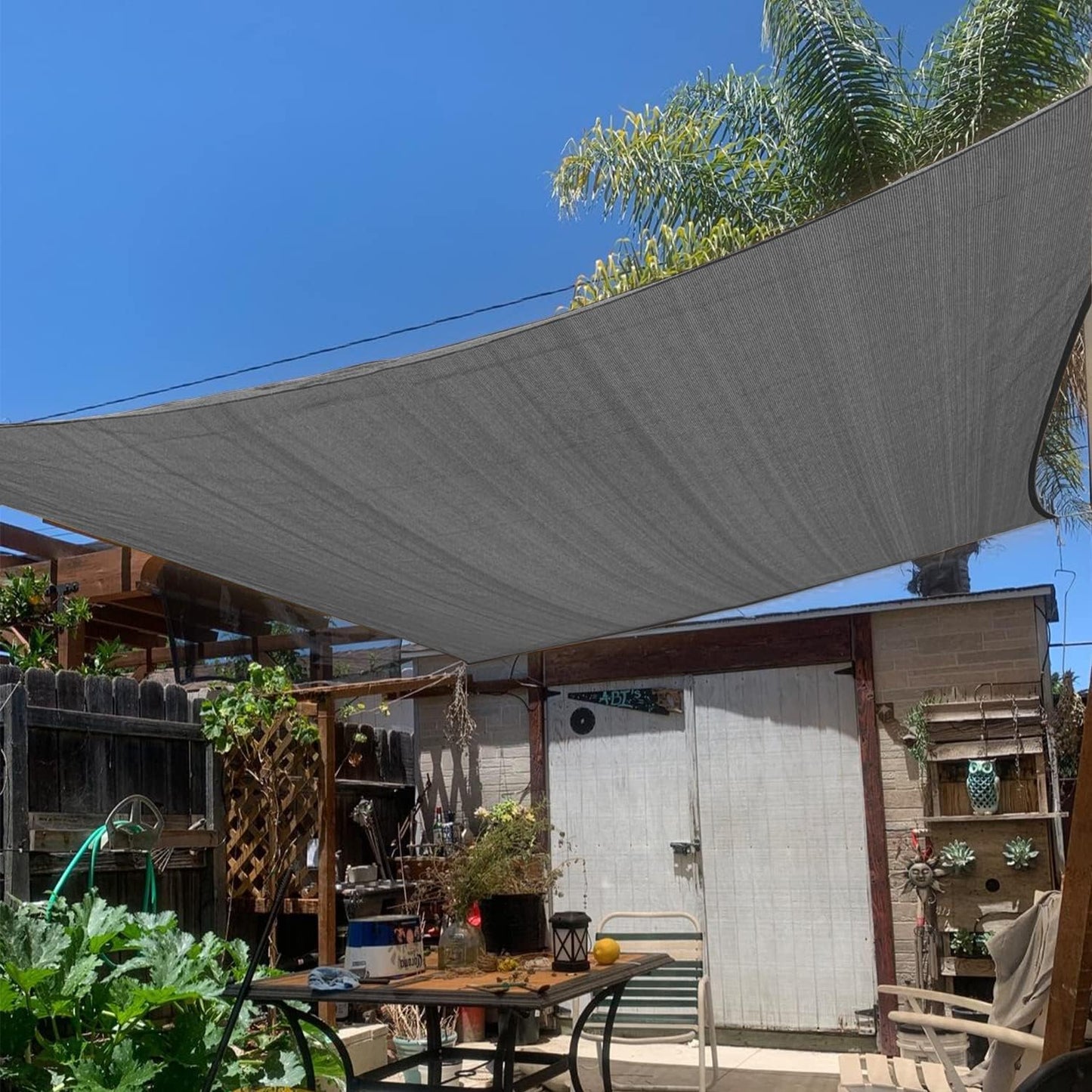 KANAGAWA 18'X18' Dark Gray Custom Size Sun Shade Sail Square UV Block Canopy Cover for Patio Backyard Lawn Garden Outdoor (Customized Available)