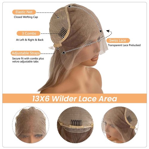 Munx 13x6 Bob Wig Human Hair for Black Women 180% Density Straight Glueless Bob Wig Bleached Knots Wear and Go Colored Free Part HD Transparent Real Human Hair Lace Front Wigs 12"