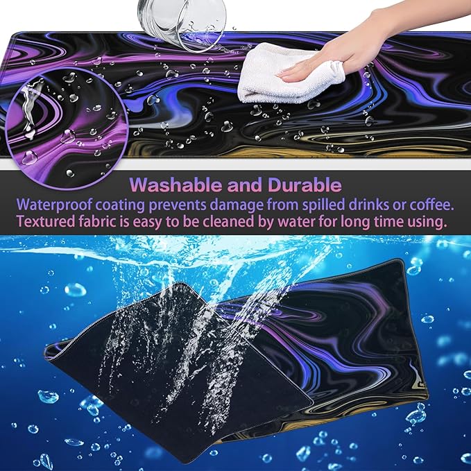 Canjoy Gaming Mouse Pad, Fluid Pattern Mouse Pad 31.5x11.8inch Large Extended Computer Mouse Mat Keyboard Full Desk Mousepad for Gaming, Office, Home