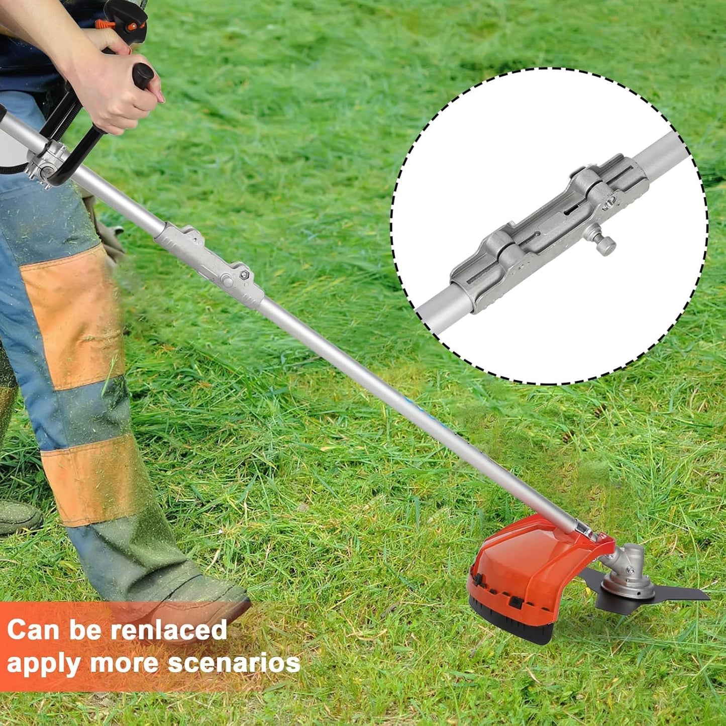 Gas Weed Eater, 52CC 2-Stroke Weed Wacker Gas Powered, 2 in 1 Multi-Functional String/Grass Trimmer, Brush Cutter for Gardening Shipping from USA Fast Arrival