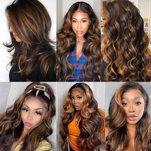 Fabimiya Human Hair Bundles 22 24 26 Inch Chocolate Brown P4/30 Body Wave Bundles Human Hair 100% Unprocessed Soft Sewn In Hair with Double Weft for Black Women