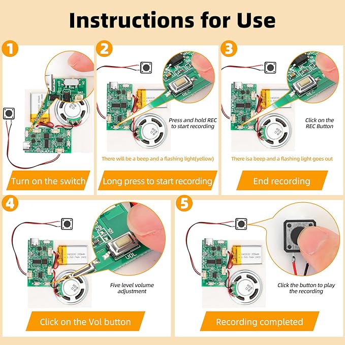 Programmable Sound Recorder Module - DIY Music Voice Recording Module Chip with Speaker, Can Recording 16 Minutes Sound Music for Personalized Greetings, Holiday Crafts Cards