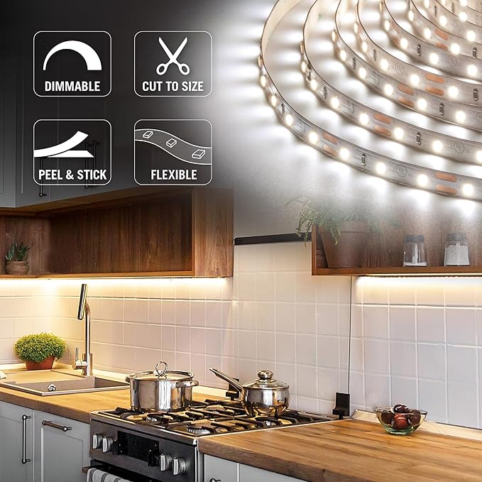 Armacost Lighting RibbonFlex Pro 12V White LED Strip Lights 60 LED/m, 2700K, 8.2 ft 132210
