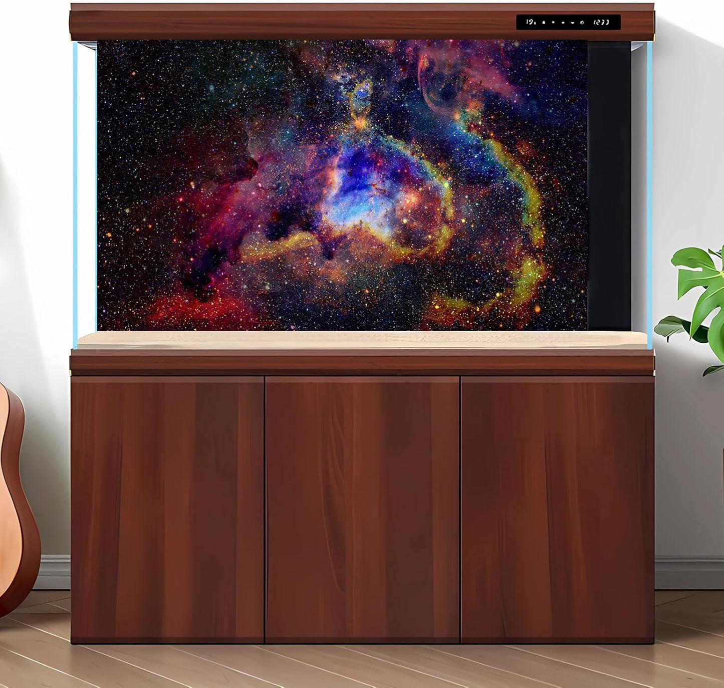 Outer Space Aquarium Background Fantasy Alien Planet Nebula and Galaxies Terrarium Background Stars Nebula Atmosphere Fish Tank Background Outer Space Reptile Tank Background 30x12in