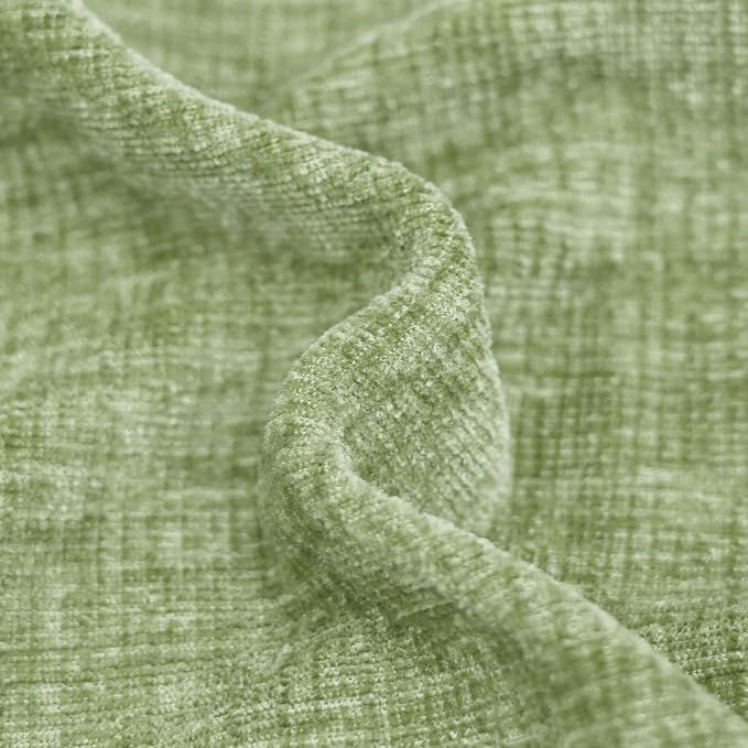CaliTime Throw Pillow Covers Decorative 22 X 22 Inches Pack of 2 Cozy Chenille Cushion Cases for Couch Sofa Bed Living Room Home Sage Green