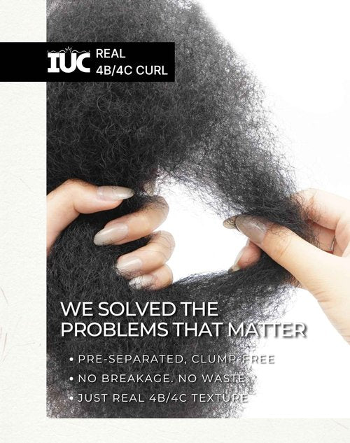 IUC Afro Kinkys Bulk Human Hair (18 Inch, 50g, Ginger) 4C Afro Kinky-Curly 100% Human Hair, Ideal for Braiding, Twists, Dreadlocks, Loc Repair, Kid-Friendly