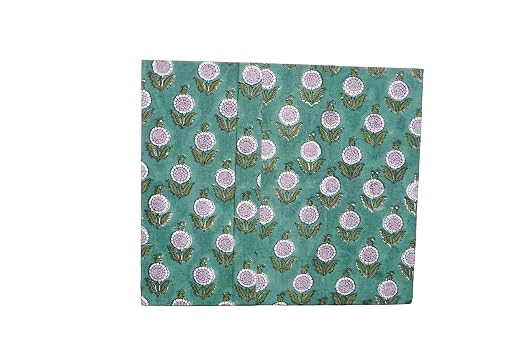 Generic 3.3 Gallon Cotton Hand Block Printed Paper Waste Basket |Small Decorative Trash Can for Housewarming Gifts in Living Room, Bedroom, Bathroom | Eco-Friendly, Plastic-Free (1, GREEN)