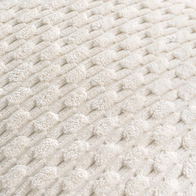 Set of 4 Grey White Taupe Decorative Throw Pillow Covers 16x16 Inch Corduroy Pillow Covers for Bed Couch Sofa Living Room Soft Square Cushion Cases