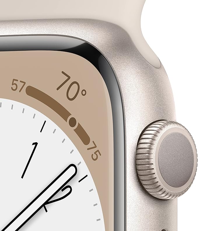 Apple Watch Series 8 [GPS 45mm] Smart Watch w/Starlight Aluminum Case with Starlight Sport Band - M/L. Fitness Tracker, Blood Oxygen & ECG Apps, Always-On Retina Display, Water Resistant