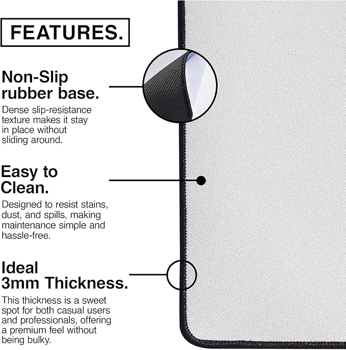 MPCO. Masterpiece Large Gaming Desk Pad - 36" x 17" Aeroglyde Fabric Machinami Desk Mats - Non-Slip, Washable, Smooth Glide for Precision Gaming & Work
