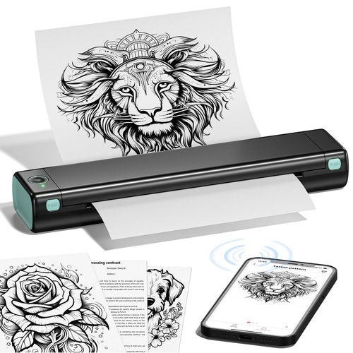 Itari M08F A4 Tattoo Printer, Thermal, Monochrome, Wireless, for Tattoo Artist & Beginner