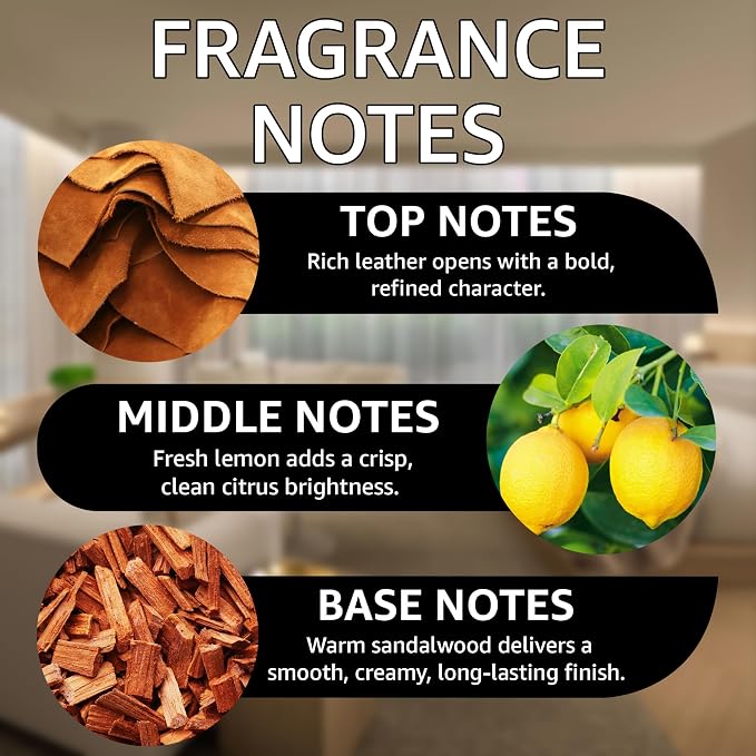 My Way Fragrance Oil | Leather, Lemon & Sandalwood Notes | Long Lasting Scent Reed Diffuser Oil for Home, Office, Hotel, Spa, Car & Linen Spray | Pet Friendly IFRA Compliant, 16 oz