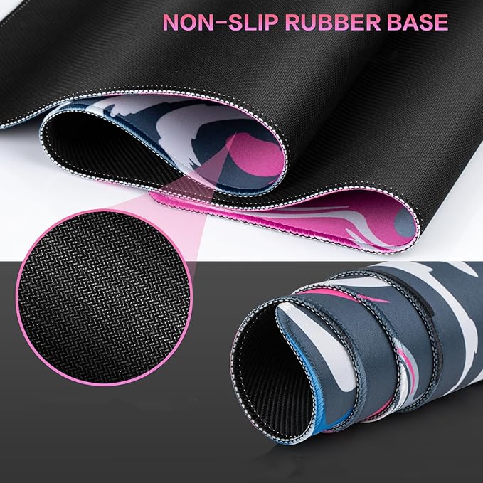Rcege Large Mouse Pad for Desk - Gaming Mouse Pad with Stitched Edges, Anti-Slip Base for Keyboard and Mouse(Abstract Purple, 23.6L x 11.8W inches)