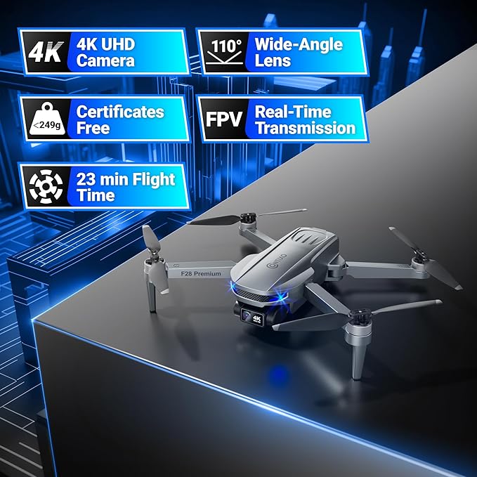 Contixo F28A Premium Drone With 4K Camera, Two-axis Gimbal, 23 Mins Flight Time, 110° Wide-angle, Follow Me, Auto Return, 1000m Control Range, GPS Professional Drones For Adults, Beginner, Teenager