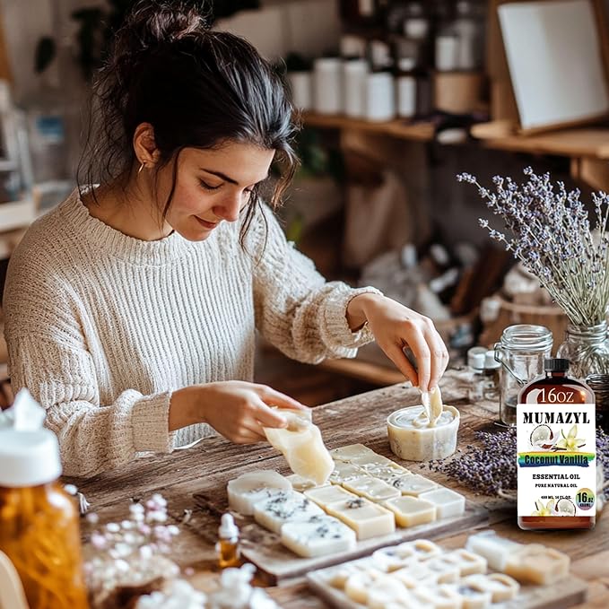 Coconut Vanilla Essential Oil, Coconut Vanilla Oil 16 Fl Oz 480ML for Diffuser Humidifier Yoga Cleaning DIY Candle Soap Making MUMAZYL Essential Oils