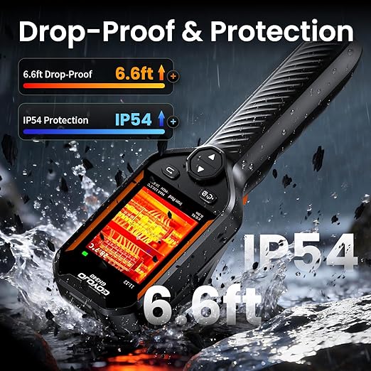 GH340 Thermal Imaging Camera 640x480 Super Resolution, Dual-Camera with 2MP Visual Camera, 256x192 IR Resolution Handheld Thermal Camera for Home Inspection, HVAC Electrical Water Leak Break Detection