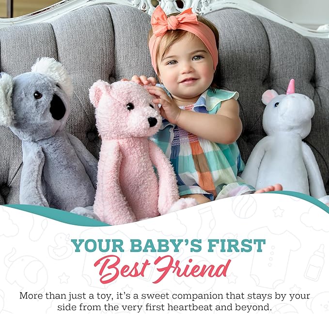 My Baby’s Heartbeat Bear, 20 Second Re-Recordable Digital Voice Recorder Plush Keepsake for Baby’s Heartbeat Memory, Pregnancy Keepsake (Not a Medical Device), Camel