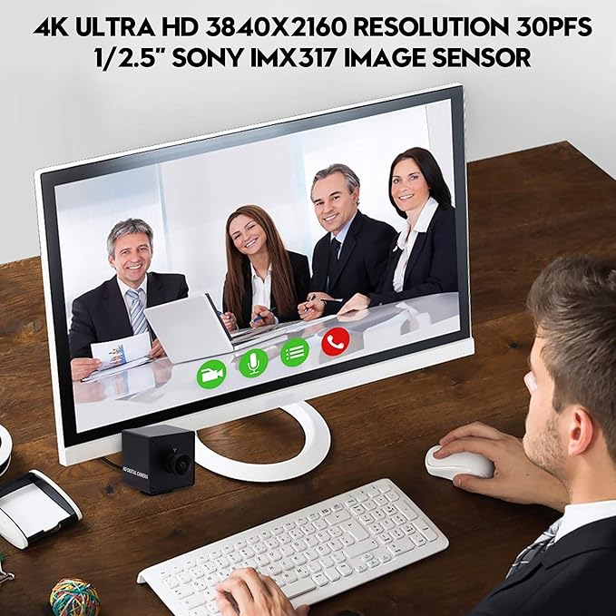 SVPRO 4K USB Wide Angle UVC Computer Camera With 170 Degree Fisheye Lens, Industrial IMX317 Sensor for Linux Windows Android Mac OS, Plug&Play Video With 1/4" Screw Mount