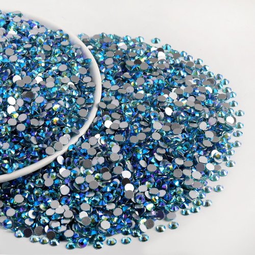 Beadsland Flatback Rhinestones Bulk,14400pcs Rhinestones for Nails Crafts Clothes DIY Decoration, Aquamarine AB, SS20, 4.6-4.8mm