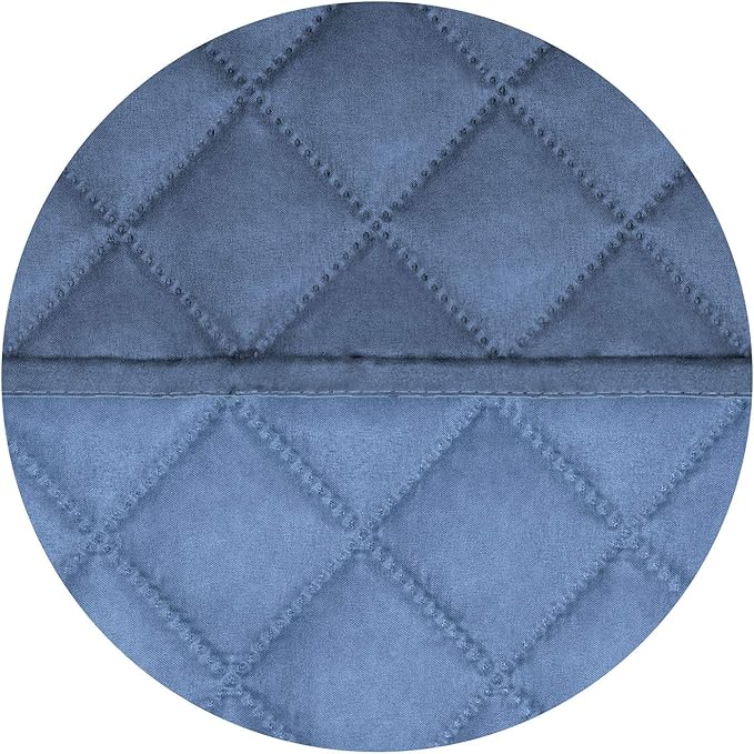 PureFit Reversible Quilted Sofa Cover, Water Resistant Slipcover Furniture Protector, Washable Couch Cover with Non Slip and Elastic Straps for Kids, Dogs, Pets (Chair, Dark Blue/Light Blue)