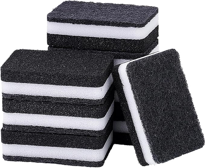 Taeku Natural Kitchen Sponge, 6 Pack Heavy Duty Scrub Cellulose Sponge Premium Multifunction Eco Friendly Cleaning Sponges for Dishes (Black)