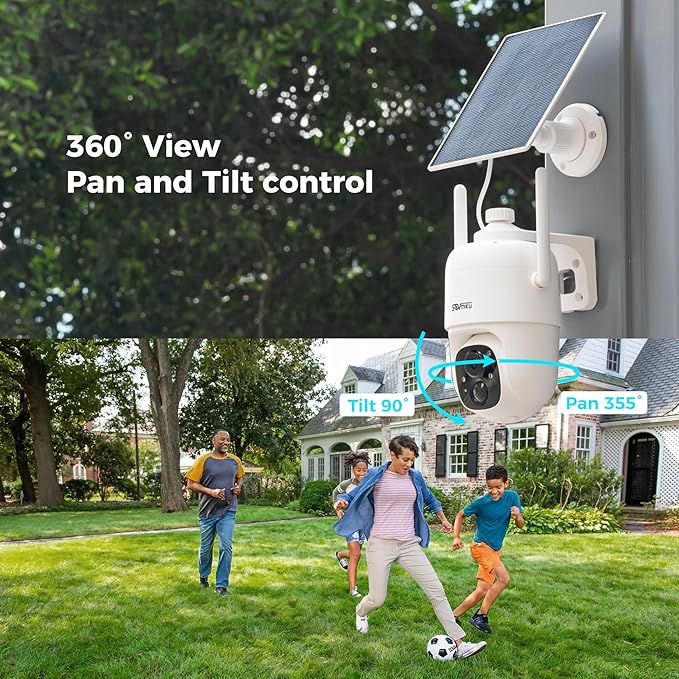 Vicohome 2CQ1 AI 2K Solar Security Camera Wireless Outdoor, Battery Powered,Two Way Audio,Motion Detection, 360° View,Easy to Setup,Color Night Vision,Audible Flashlight Siren,180 Days Exchange Policy