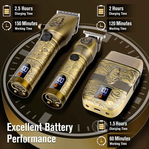 Suttik Professional Hair Clippers for Men & Electric Shavers Razor & Beard Trimmer Hair Trimmer for Men Haircut, Cordless Men's Hair Cutting Kit Barber Clippers and Trimmers Set