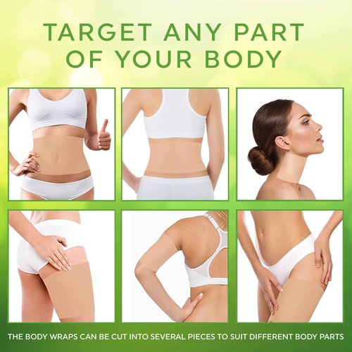 Lipo Applicator Body Wrap With Guarana, Green Tea, and Seaweed Wraps Works for Stomach Belly Legs Arms Abdomen. 6 Wraps + Gel