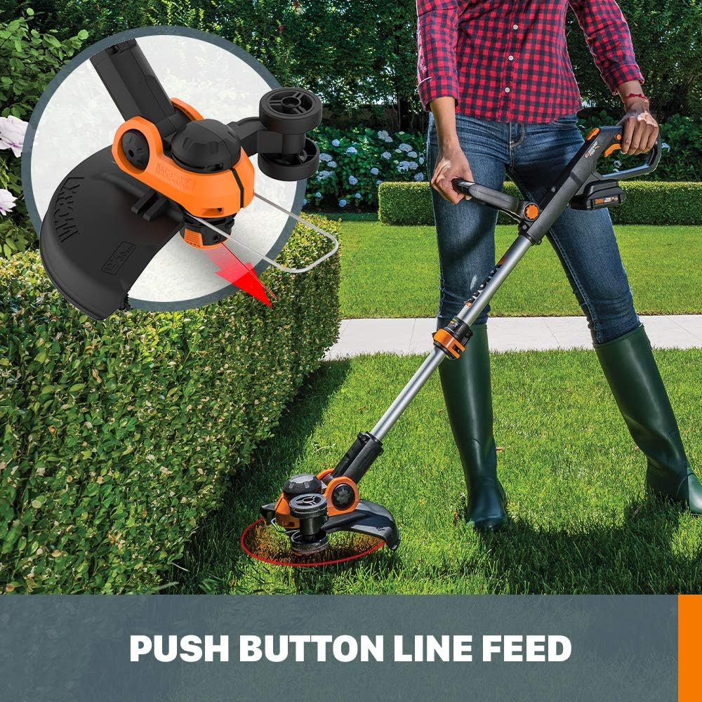 Worx String Trimmer Cordless GT3.0 20V PowerShare 12" Edger & Weed Trimmer (1) Battery & Charger Included WG163.8