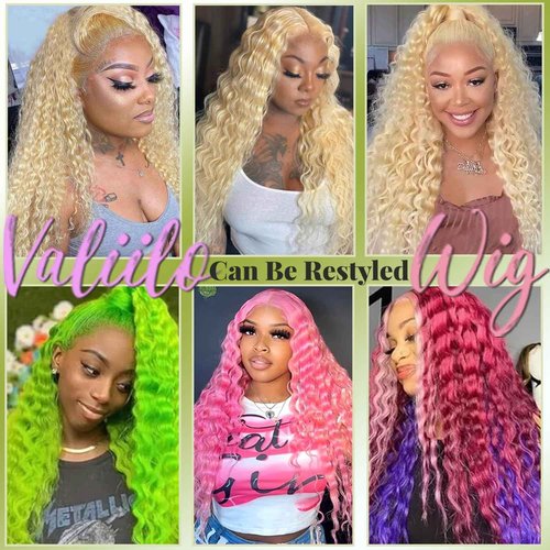 Valiilo 613 Blonde Lace Front Wigs Human Hair 13x6 Deep Wave Lace Front Wig Human Hair Pre Plucked Glueless Wig for Women 26 Inch