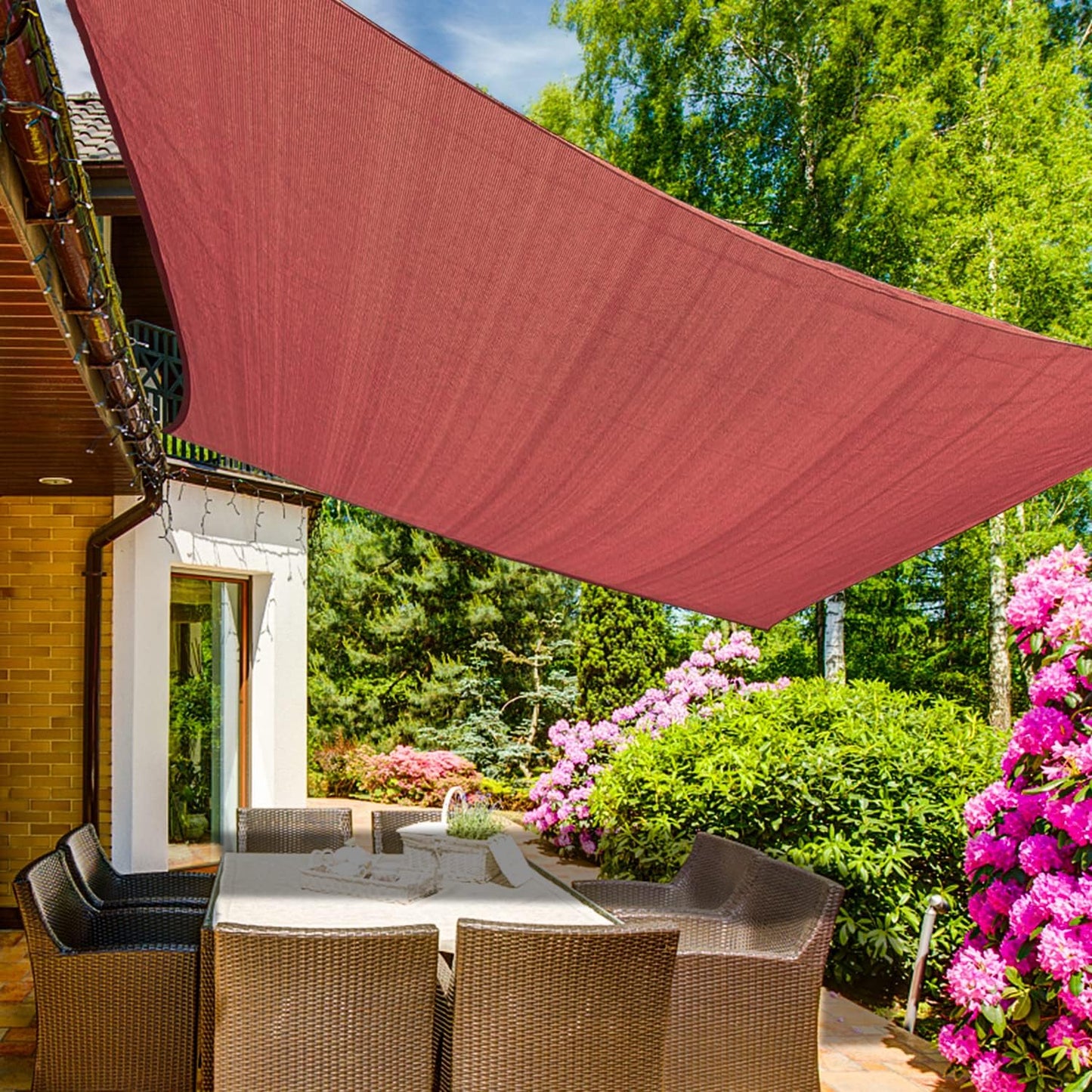 KANAGAWA 6'X12' Rust Red Custom Size Sun Shade Sail Rectangle UV Block Canopy Cover for Patio Backyard Lawn Garden Outdoor (Customized Available)