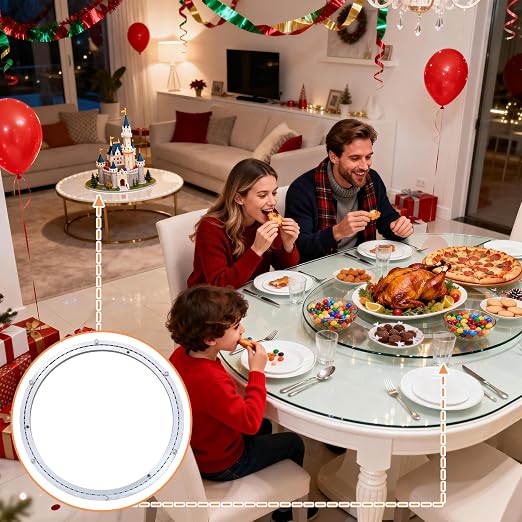 TamBee 14 Inch Mute Lazy Susan Bearing, 330 LBS Heavy Duty Aluminum Lazy Susan Hardware Kit Rotating Ring Mechanism for Dining Tables, DIY Projects(Base Only)