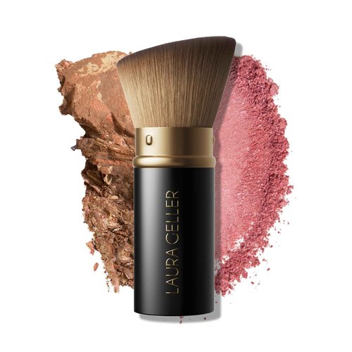LAURA GELLER NEW YORK Baked Starter Kit - Full Coverage: Double Take Powder Foundation, Fair and Best of the Best Face Palette and Retractable Angled Kabuki Brush
