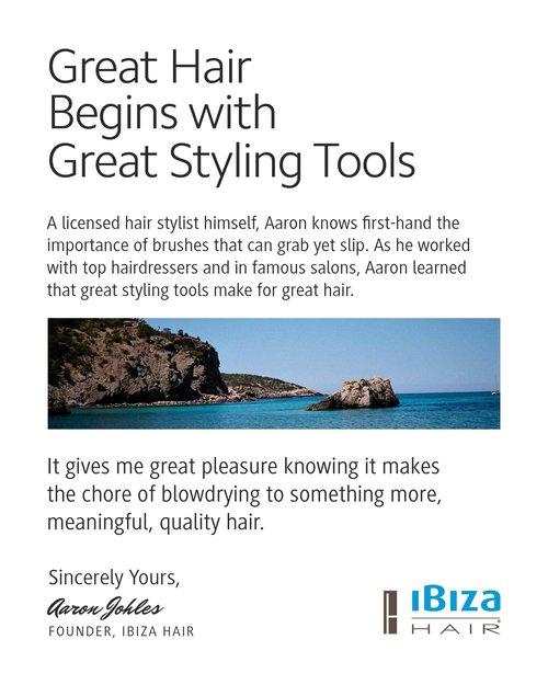 Ibiza Hair Round Boar Bristle Brush (G17-65mm) | Hybrid Boar & Carbon Fiber Nylon Bristles with Cork Handle | Ideal for Natural Waves & Big Sections | For Medium to Long Styles