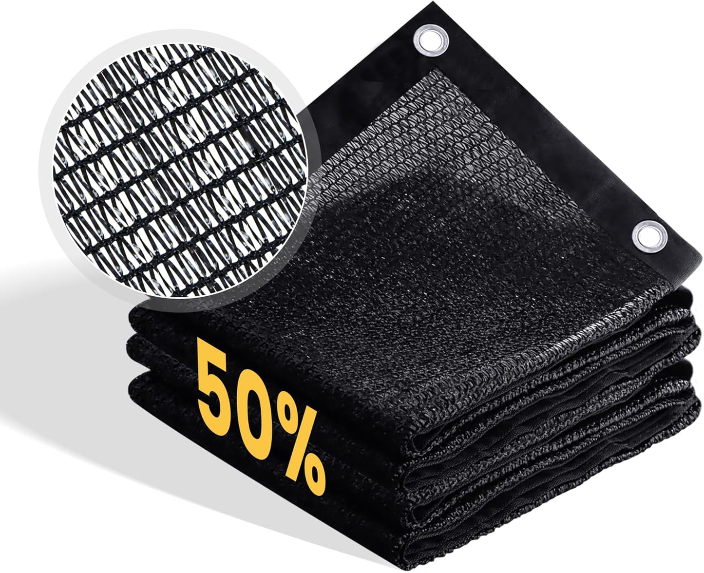 VICLLAX 50% Shade Cloth, 3x21FT Durable Black Mesh Trap with Every 3 FT Grommet, Sun Shade Fabric Netting for for Plants Cover, Greenhouse, Chicken Coop, Barn Kennel, Garden Patio