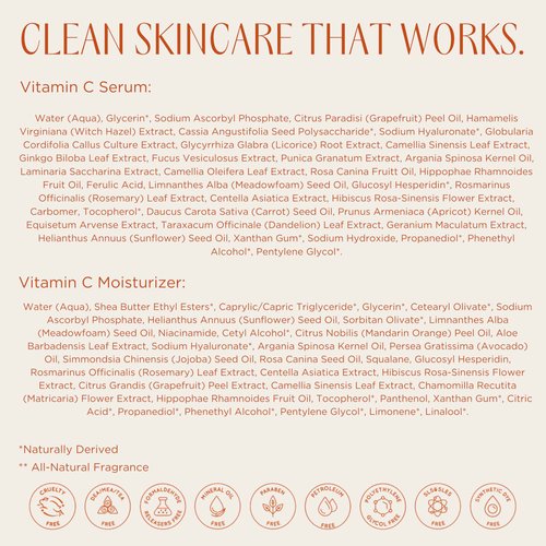 InstaNatural Vitamin C Four Step Skin Care Set with Face Wash, Toner, Serum & Moisturizer | All Natural Brightening & Hydrating Routine with Botanical Extracts – 1.68 Fl Oz (Pack of 4)